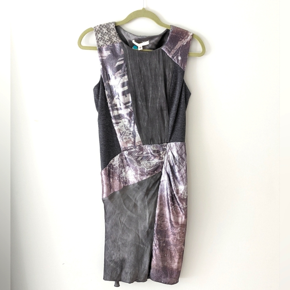 Burning Torch by Karyn Craven for Anthropologie Mixed Material Dress